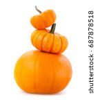 Tower Of Pumpkins Isolated On...