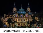 The Grand Casino in Monte Carlo Monaco at night with illuminated facade