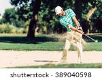 Golfer Playing From Sand Trap