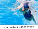 Underwater image of swimmer in...