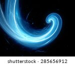 Blue Glowing Spiral Fractal ...