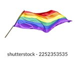 Rainbow flag a symbol for the LGBT community isolated on white background