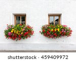 Two Windows With Flowers Of...