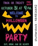 halloween party flyer or poster.... | Shutterstock .eps vector #464816642