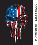 military grunge skull patriotic | Shutterstock .eps vector #1366555202