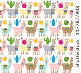 seamless  tileable llama and... | Shutterstock .eps vector #1177877908