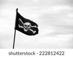 Ragged Pirate Flag With Skull...