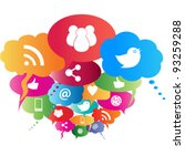 social network symbols in... | Shutterstock .eps vector #93259288