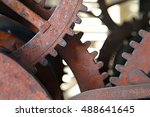 Old Clockwork Cogwheels Close Up