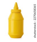Small photo of Yellow squirt bottles isolated on white with clipping path