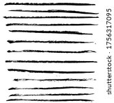 ink black grunge stripes set.... | Shutterstock .eps vector #1756317095