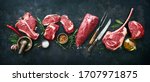Variety of raw beef meat steaks ...