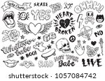 a set of graffiti doodles... | Shutterstock .eps vector #1057084742