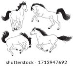 a set of black and white... | Shutterstock .eps vector #1713947692