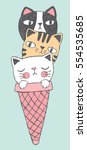 cartoon drawing of ice cream... | Shutterstock .eps vector #554535685