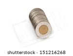 plastic roll holding two dollar ... | Shutterstock . vector #151216268