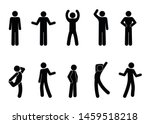 stick figure positions set... | Shutterstock .eps vector #1459518218