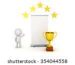 3d character showing a large... | Shutterstock . vector #354044558