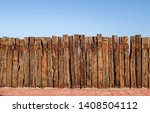 Fence Made Of Railway Sleepers  ...