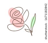 Flower Vector One Line Art Logo....
