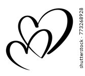 two lovers heart. handmade... | Shutterstock .eps vector #773268928
