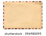 Blank vintage envelope isolated on white background