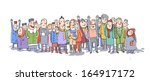 a crowd of  winter holidays | Shutterstock . vector #164917172