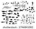 set of  variety of marine life... | Shutterstock .eps vector #1746841082