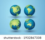 pack of earth globes with asia... | Shutterstock .eps vector #1932867338