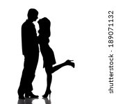 silhouette of couple in love ... | Shutterstock . vector #189071132