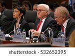 Small photo of Hamburg, Germany. December 9th 2016: German Foreign Minister Steinmeier at the Closing Session of the 23rd OSCE Ministerial Council. Ending of German Chairmanship, beginning of Austrian Chairmanship