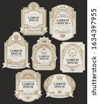 vector set of ornate labels on... | Shutterstock .eps vector #1634397955