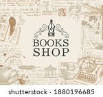 banner for books shop in retro... | Shutterstock .eps vector #1880196685