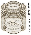 vector wine label with bunches... | Shutterstock .eps vector #1927113875