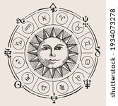 vector circle of zodiac signs... | Shutterstock .eps vector #1934073278