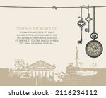vintage background with place... | Shutterstock .eps vector #2116234112