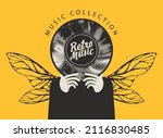 retro music collection. vinyl... | Shutterstock .eps vector #2116830485