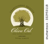 banner with olive tree and... | Shutterstock .eps vector #332953118