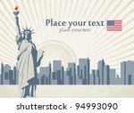 Banner With Statue Of Liberty...