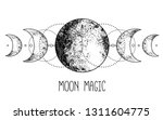 triple moon pagan wicca moon... | Shutterstock .eps vector #1311604775