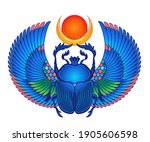 scarabaeus sacer  dung beetle.... | Shutterstock .eps vector #1905606598