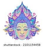 ornate mandala patterned face... | Shutterstock .eps vector #2101154458