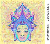 ornate mandala patterned face... | Shutterstock .eps vector #2104235378