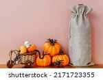 Halloween Mockup With Wine Bag...