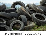 Old Tires On The Grass