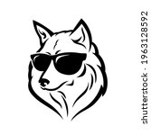 wolf wearing wunglasses... | Shutterstock .eps vector #1963128592