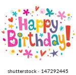 happy birthday text | Shutterstock .eps vector #147292445