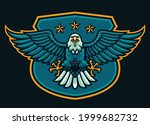 Eagle Mascot Logo On The Shield