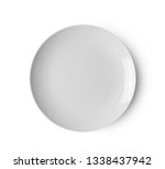 empty ceramic round plate... | Shutterstock . vector #1338437942