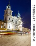 Small photo of WARSAW - DECEMBER 19: Holy Cross Church designed by the architect Joseph Simon Bellotti, built between 1679-1696 in Baroque style in Warsaw in Poland on December 19, 2013